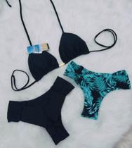 *Kit 3 Peças* 1 Top+2 Calcinha de Biquíni Cortininha c/ Calcinha Borboleta Fio Duplo *Kit 3 Peças* 1 Top+2 Calcinha de Biquíni Cortininha c/ Calcinha Borboleta Fio Duplo