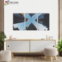 Kit 3 Peças 40x60 Quadros Decorativos Arranha Céu Prédios