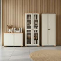 Kit 3 Peças Armários Multiuso com Tampo e Pés em Madeira Maciça Ananda CabeCasa MadeiraOriginals Kit 3 Peças Armários Multiuso com Tampo e Pés em Madeira Maciça Ananda CabeCasa MadeiraOriginals