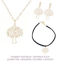 Kit 3 Peças Árvore da Vida Colar + Pulseira + Brinco - Sunshine Cristais