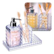 Kit 3 Peças Banheiro Diamante Cristal Design Moderno Arthi Kit 3 Peças Banheiro Diamante Cristal Design Moderno Arthi