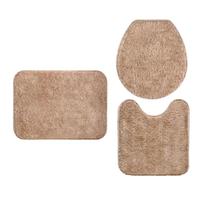 Kit 3 Peças Banheiro Tapete Classic Creme Pérola