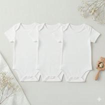 Kit 3 peças Body Bebê Manga Curta Infantil Criança Macacão Enxoval Criança Recém Nascido Rn a 1 Ano