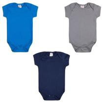 Kit 3 Peças Body Manga Curta Roupa de Bebê Menina e Menino