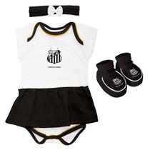 Kit 3 Peças Body Para Menina do Santos Torcida Baby - 033B