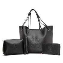 Kit 3 Peças Bolsa Bolsinha Necessarie e Carteira Porta Cartão e Porta Celular