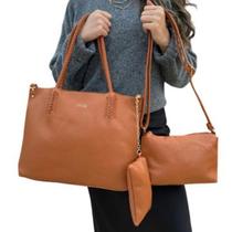 Kit 3 Peças Bolsa Feminina Tote e Transversal - Elegante e Versátil Kit 3 Peças Bolsa Feminina Tote e Transversal - Elegante e Versátil