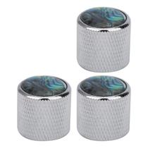 Kit 3 Peças Botão Knobs Chapéu Guitarra Elétrica Prata Kit 3 Peças Botão Knobs Chapéu Guitarra Elétrica Prata