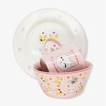 Kit 3 Peças Bowl, Caneca e Prato Eu Amo Gatos - Zonacriativa Kit 3 Peças Bowl, Caneca e Prato Eu Amo Gatos - Zonacriativa