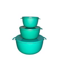 kit 3 peças bowls tijelas potes redondo coloridas - casa bela