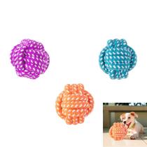Kit 3 Peças Brinquedo Interativo Pet Bola de Corda Para Cães