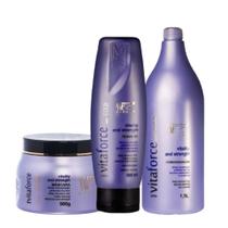Kit 3 Peças Cabelos com Queda Fragilizado Quebradiço Danificado Pós Progressivas WF Vitaforce 2,3L Kit 3 Peças Cabelos com Queda Fragilizado Quebradiço Danificado Pós Progressivas WF Vitaforce 2,3L