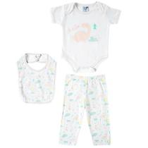 Kit 3 Peças Caixa De Presente Dinossaura Suedine Bebê Tip Top Kit 3 Peças Caixa De Presente Dinossaura Suedine Bebê Tip Top