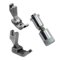 Kit 3 Peças Calcadores Pregar Vivo Cordão p/ Máquina Reta Industrial 5mm RH e LH 3/16 + Engate Rápido