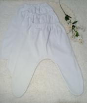 Kit 3 Peças Calças Mijão Branco 100% Algodão