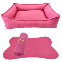 Kit 3 Peças Cama Pet Retangular M Tactel Zíper Manta Soft 90 Kit 3 Peças Cama Pet Retangular M Tactel Zíper Manta Soft 90