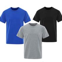 Kit 3 peças camisas manga curta gola redonda basica masculina estilosa