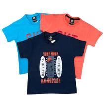 Kit 3 peças Camiseta Infantil 2 ao 14 Juvenil Masculino menino.