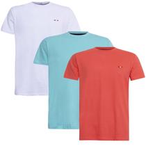Kit 3 Peças Camisetas FMF Básicas Masculina Industrie em Algodão Premium no Estilo Bordado França Branco Bebê Lara