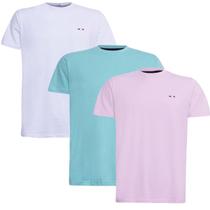 Kit 3 Peças Camisetas FMF Básicas Masculina Industrie em Algodão Premium no Estilo Bordado França Rosa Branco Bebê Kit 3 Peças Camisetas FMF Básicas Masculina Industrie em Algodão Premium no Estilo Bordado França Rosa Branco Bebê
