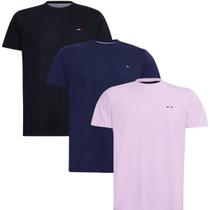 Kit 3 Peças Camisetas FMF Básicas Masculina Industrie em Algodão Premium no Estilo Bordado França Rosa Preto Marin Kit 3 Peças Camisetas FMF Básicas Masculina Industrie em Algodão Premium no Estilo Bordado França Rosa Preto Marin