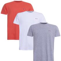 Kit 3 Peças Camisetas FMF Básicas Masculina Industrie em Algodão Premium no Estilo Bordado França