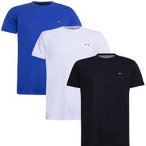 Kit 3 Peças Camisetas FMF Básicas Masculina Industrie em Algodão Premium no Estilo Bordado França