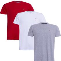 Kit 3 Peças Camisetas FMF Básicas Masculina Industrie em Algodão Premium no Estilo Bordado França