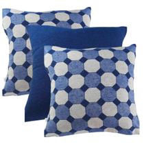 Kit 3 peças Capa para Amofada Hexágonos Blue