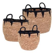 kit 3 Peças Cesta Decorativa Organizadora Cachepô Fibra Natural kit 3 Peças Cesta Decorativa Organizadora Cachepô Fibra Natural