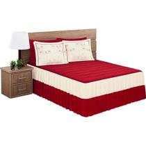 Kit 3 Peças Colcha Cama Casal Queen Delicado Sofisticado Microfibra Poliester Kit 3 Peças Colcha Cama Casal Queen Delicado Sofisticado Microfibra Poliester