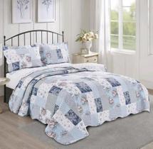 Kit 3 Peças Colcha Evolution Patchwork King