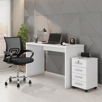 Kit 3 Peças com Cadeira para Escritório, Escrivaninha e Gaveteiro Gávea Espresso Móveis Kit 3 Peças com Cadeira para Escritório, Escrivaninha e Gaveteiro Gávea Espresso Móveis