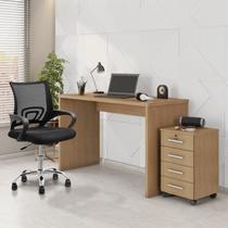 Kit 3 Peças com Cadeira para Escritório, Escrivaninha e Gaveteiro Gávea Espresso Móveis Kit 3 Peças com Cadeira para Escritório, Escrivaninha e Gaveteiro Gávea Espresso Móveis