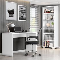 Kit 3 Peças com Cadeira para Escritório, Estante Livreiro e Escrivaninha Gávea Kit 3 Peças com Cadeira para Escritório, Estante Livreiro e Escrivaninha Gávea