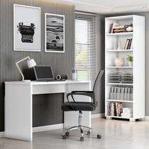 Kit 3 Peças com Cadeira para Escritório, Estante Livreiro e Escrivaninha Gávea Espresso Móveis