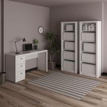 Kit 3 Peças com Escrivaninha 3 Gavetas e 2 Estantes Livreiros Espresso Móveis