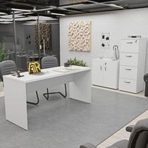 Kit 3 Peças com Escrivaninha, Gaveteiro Pasta Suspensa e Armário Multiuso Baixo