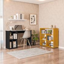 Kit 3 Peças com Mesa Escrivaninha, Nichos Veneta e Estante Multiuso 5 Nichos Cairo