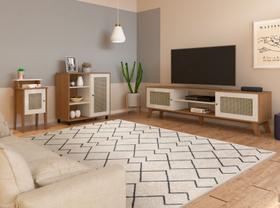 Kit 3 Peças com Rack para Tv até 75 Polegadas, Buffet e Mesa de Centro Charlotte