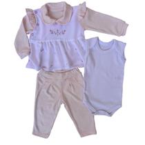 Kit 3 Peças Conjunto Completo Pagão Recém Nascido Body Sonho Kit 3 Peças Conjunto Completo Pagão Recém Nascido Body Sonho