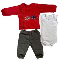 Kit 3 Peças Conjunto Completo Pagão Recém Nascido Caminhão Kit 3 Peças Conjunto Completo Pagão Recém Nascido Caminhão