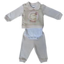 Kit 3 Peças Conjunto Completo Pagão Recém Nascido Ursinha Kit 3 Peças Conjunto Completo Pagão Recém Nascido Ursinha