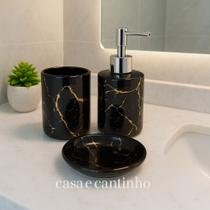 Kit 3 Peças Conjunto de Banheiro Dispenser Porta Sabonete Liquido escova de Dente com bandeja Kit 3 Peças Conjunto de Banheiro Dispenser Porta Sabonete Liquido escova de Dente com bandeja