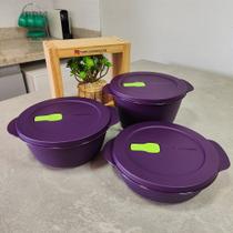 Kit 3 Peças Cristalwave Geração II - Cor Berinjela - Tupperware Kit 3 Peças Cristalwave Geração II - Cor Berinjela - Tupperware