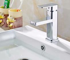 Kit 3 Peças Cuba De Louça 41cm + Torneira Quadrada Luxo + Válvula