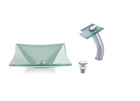 Kit 3 Peças Cuba Vidro Branca 41cm + Torneira Mônaco + Válvula