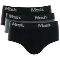 Kit 3 Peças Cueca Mash Slip Masculina Cotton Elástico