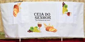 Kit 3 Peças De Toalhas De Decoração Para Santa Ceia Branca