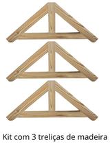 KIT 3 peças de Treliça para cobertura ou pequenos telhados de madeira Pinus tratado 1,0x0,50 metros KIT 3 peças de Treliça para cobertura ou pequenos telhados de madeira Pinus tratado 1,0x0,50 metros